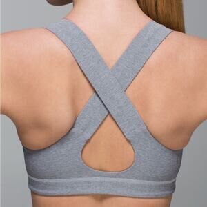 Lululemon All Sport Bra Heathered Slate Luxtreme Criss Cross Straps Size 2
